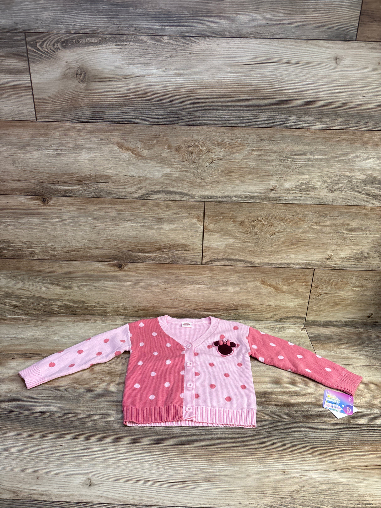 NEW Disney Junior Minnie Button-Up Knit Cardigan Pink sz 4T