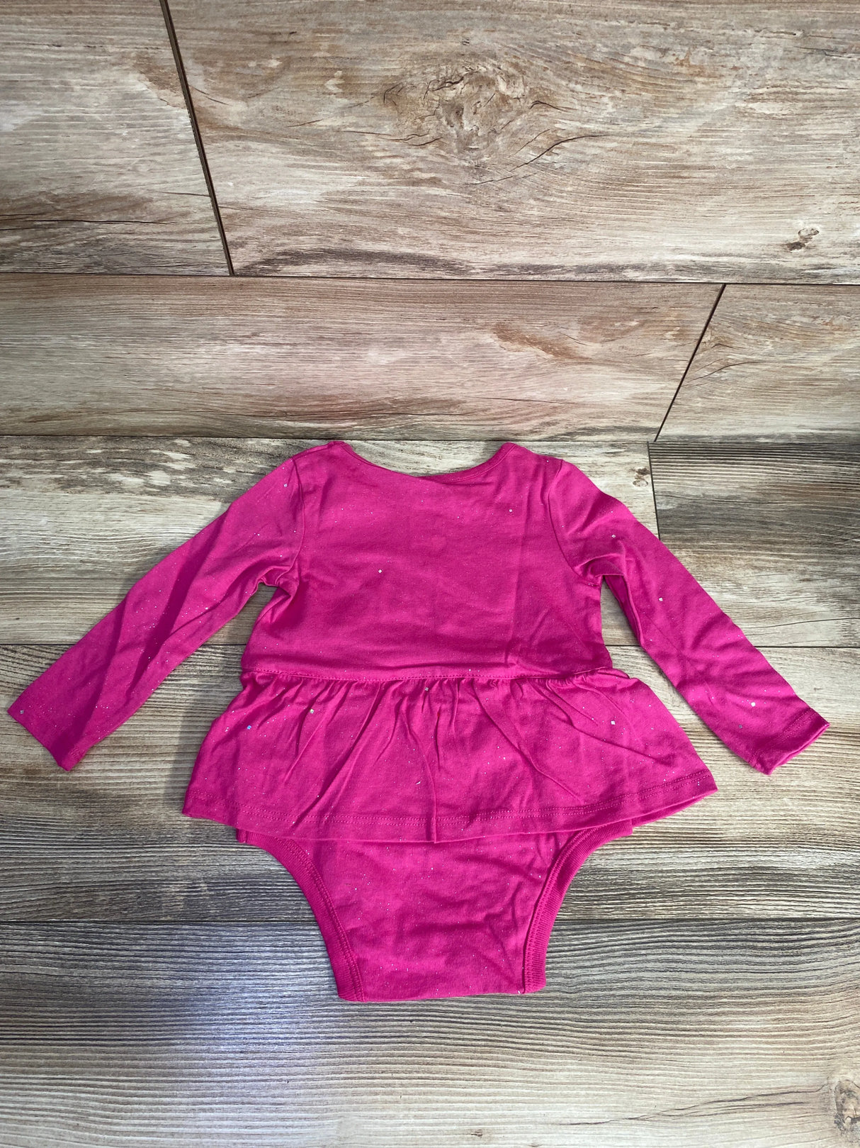 NEW Okie Dokie Long Sleeve Bodysuit Dress Catalina Pink sz 18m