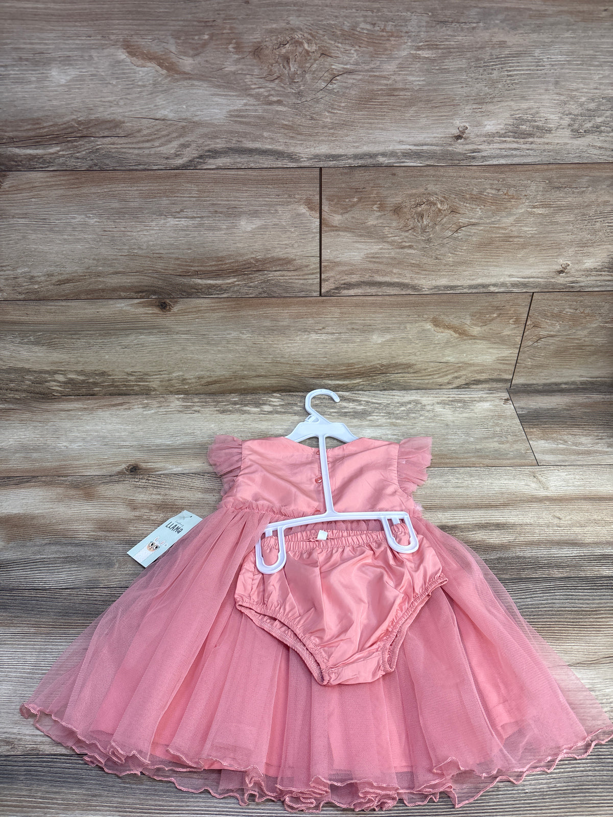 NEW Laughing Llama 2pc Tulle Dress & Bloomers Set Pink sz 24m