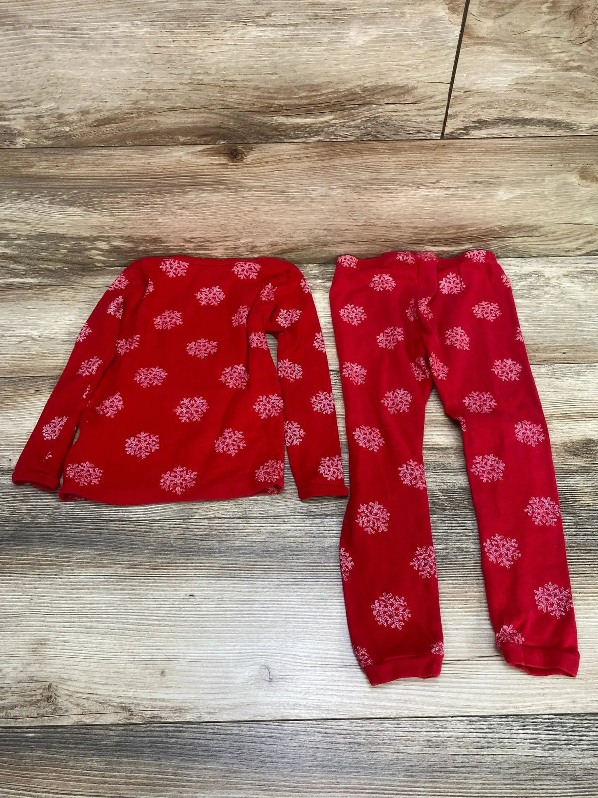 Just One You 2pc Santa Snowflake Pajama Set Red sz 4T - Me n Mommy To Be