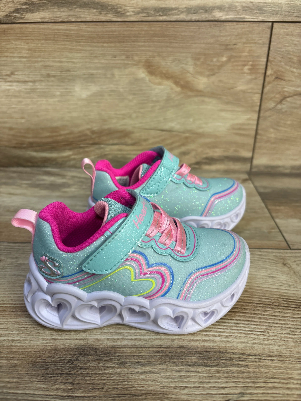 Sketchers Heart Light Up Retro Sneakers Blue sz 5c