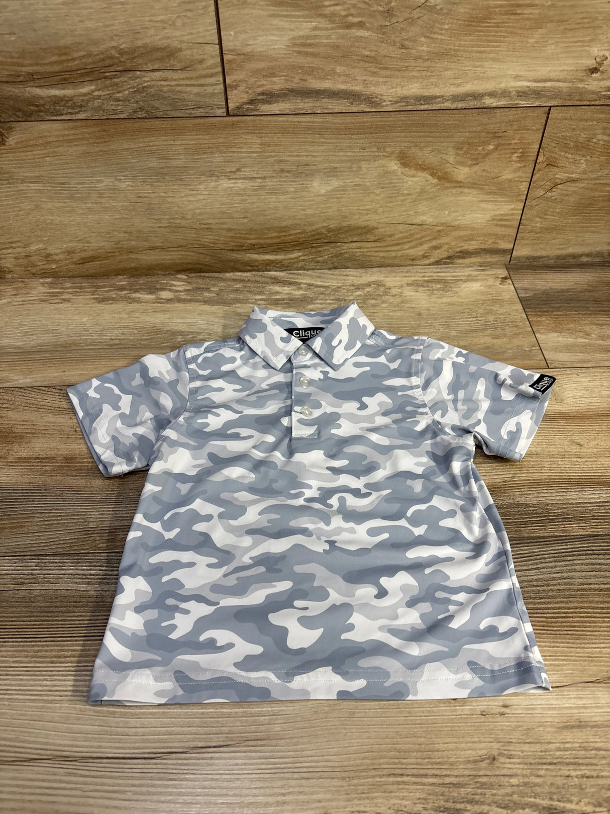 Clique Golf Quick-Dry Camo Polo Shirt White sz 2T