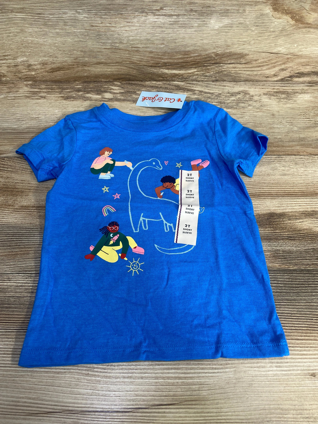 NEW Cat & Jack Chalk Drawing Shirt Blue sz 2T - Me n Mommy To Be