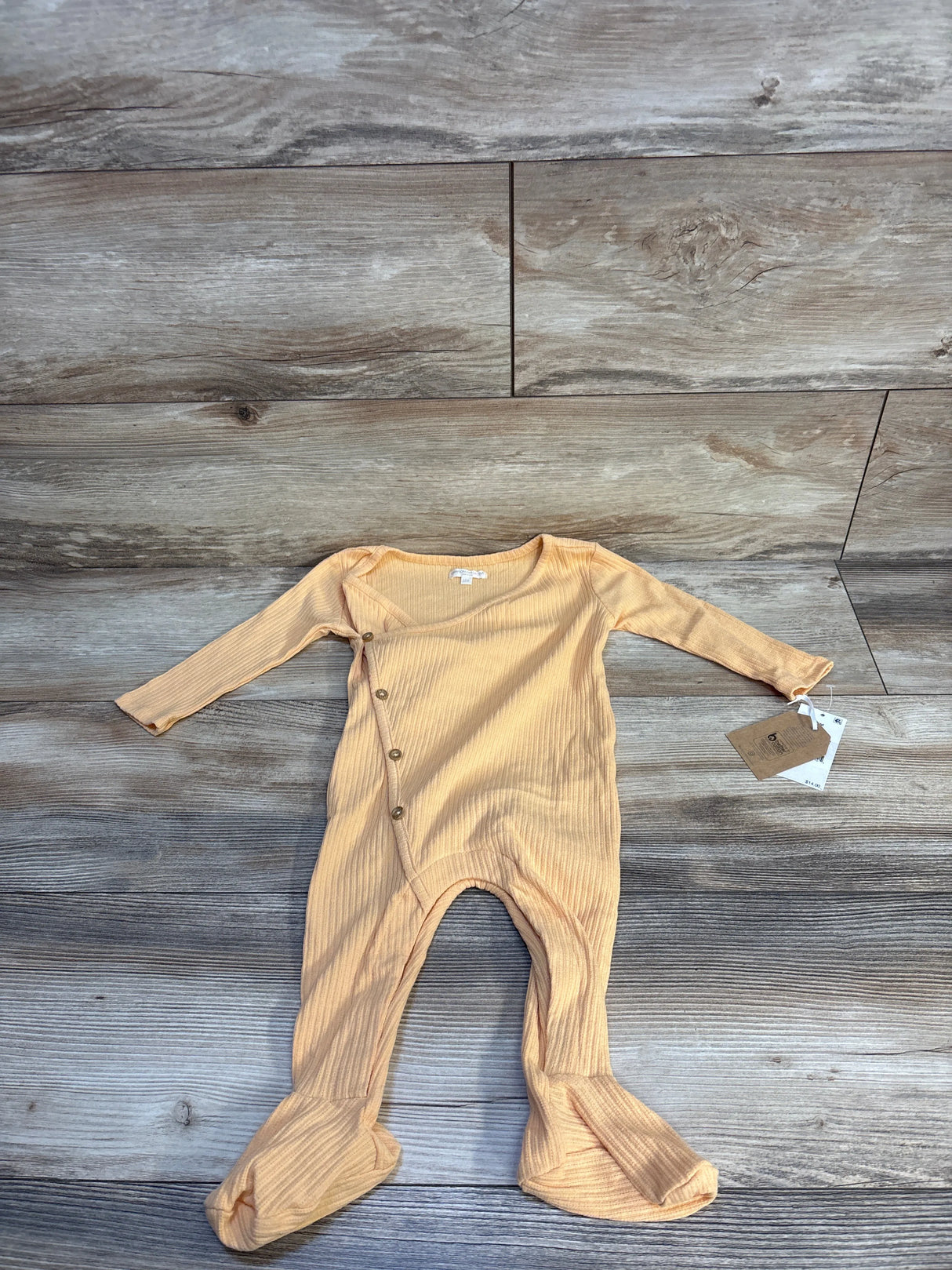 NEW Grayson Collective Ribbed Kimono Sleeper Yellow sz 12m