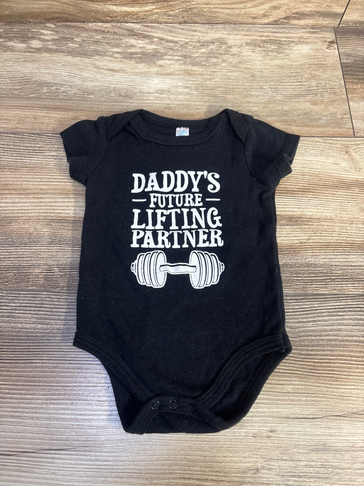 Babi Essential 'Daddy's Future Lifting Partner' Bodysuit Black sz 6m