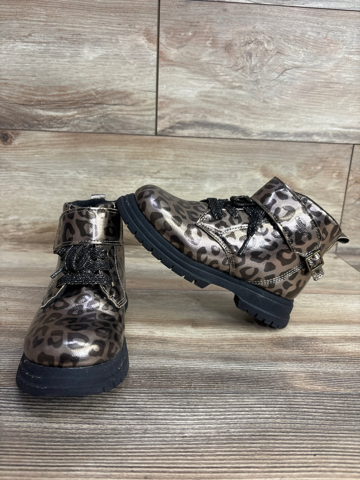 OshKosh Cheetah Print Lace-Up Boots 12c