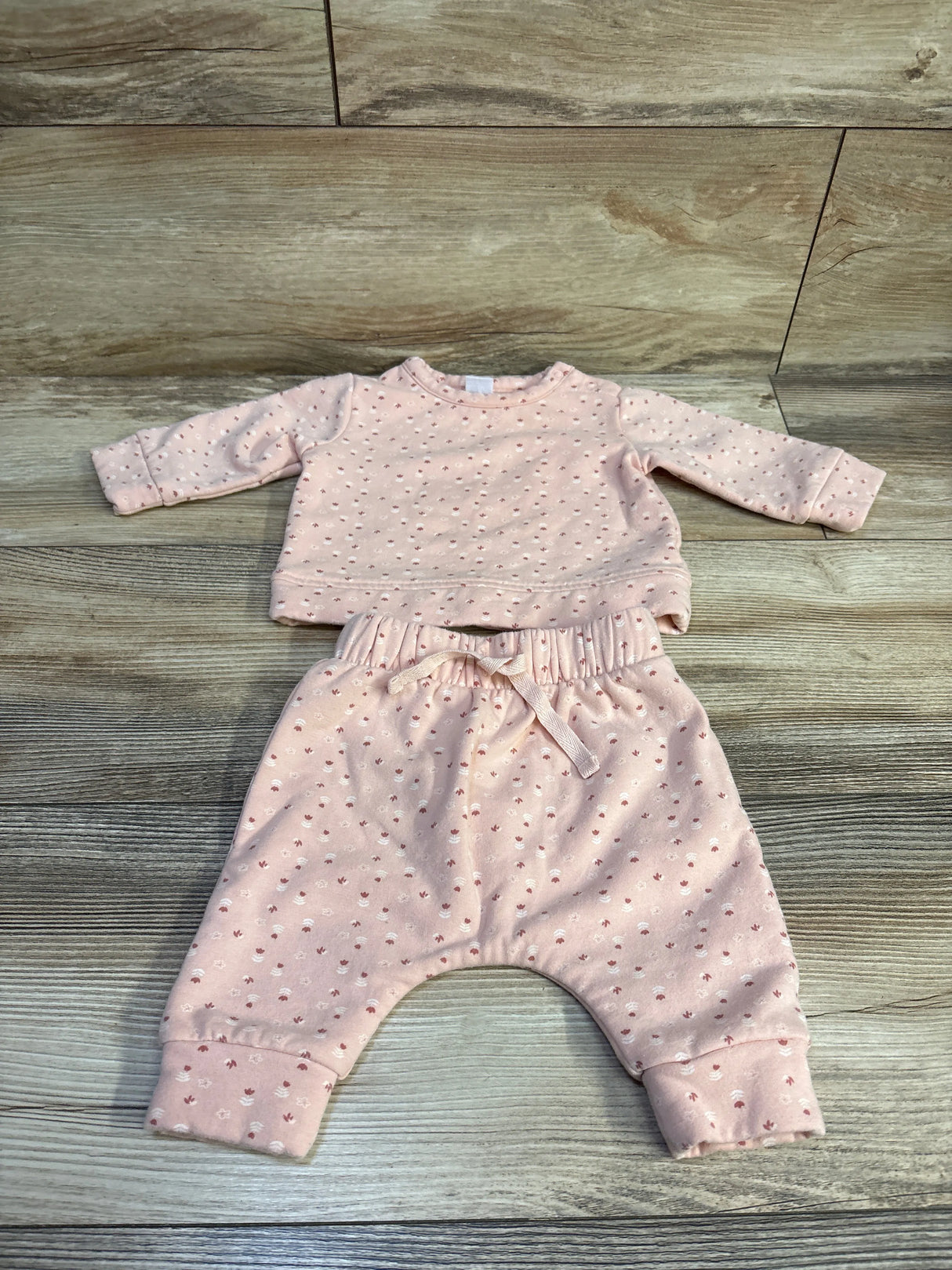 Nordstrom 2pc Floral Sweatshirt & Pants Set Pink sz 3m