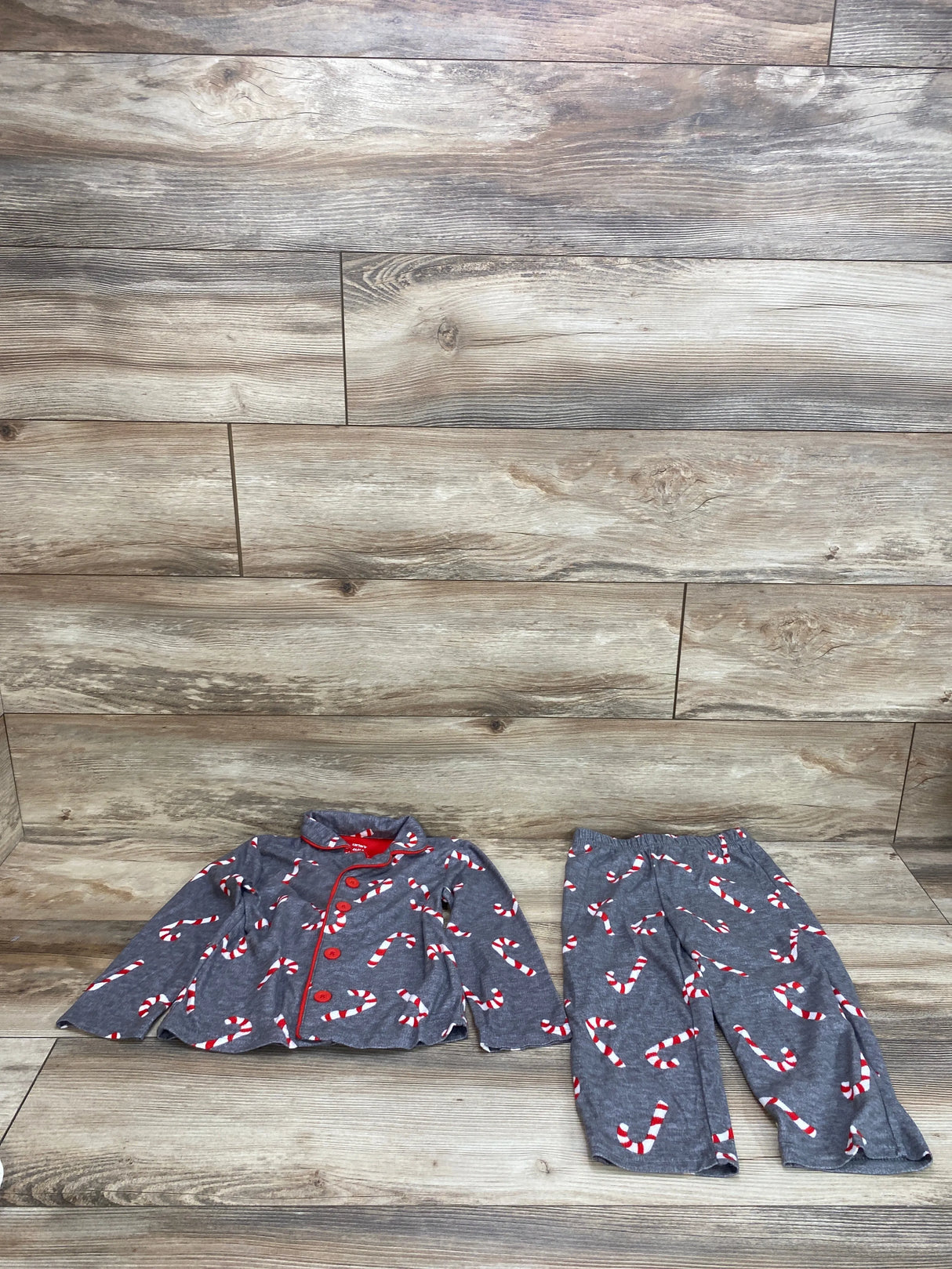 Carter's 2pc Candy Cane Pajama Set Grey sz 4T - Me n Mommy To Be