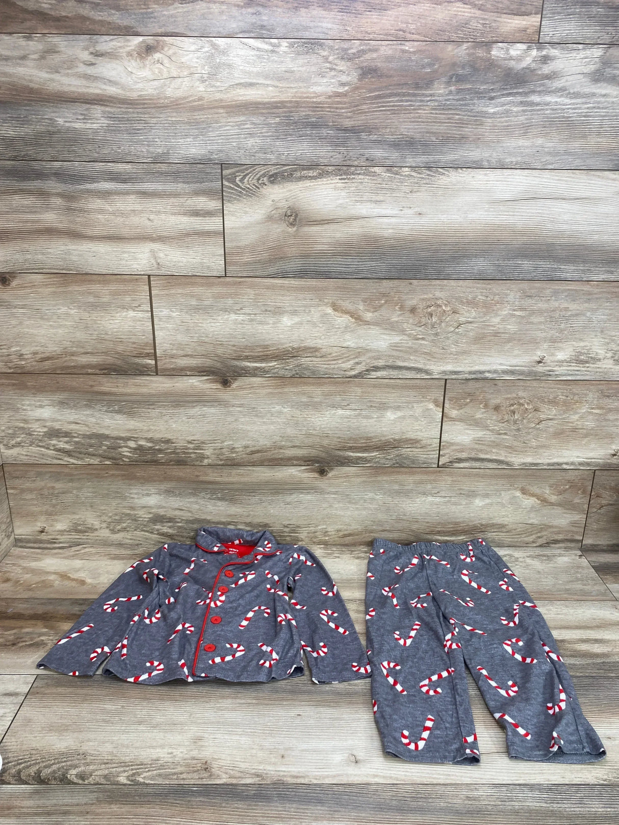 Carter's 2pc Candy Cane Pajama Set Grey sz 4T - Me n Mommy To Be