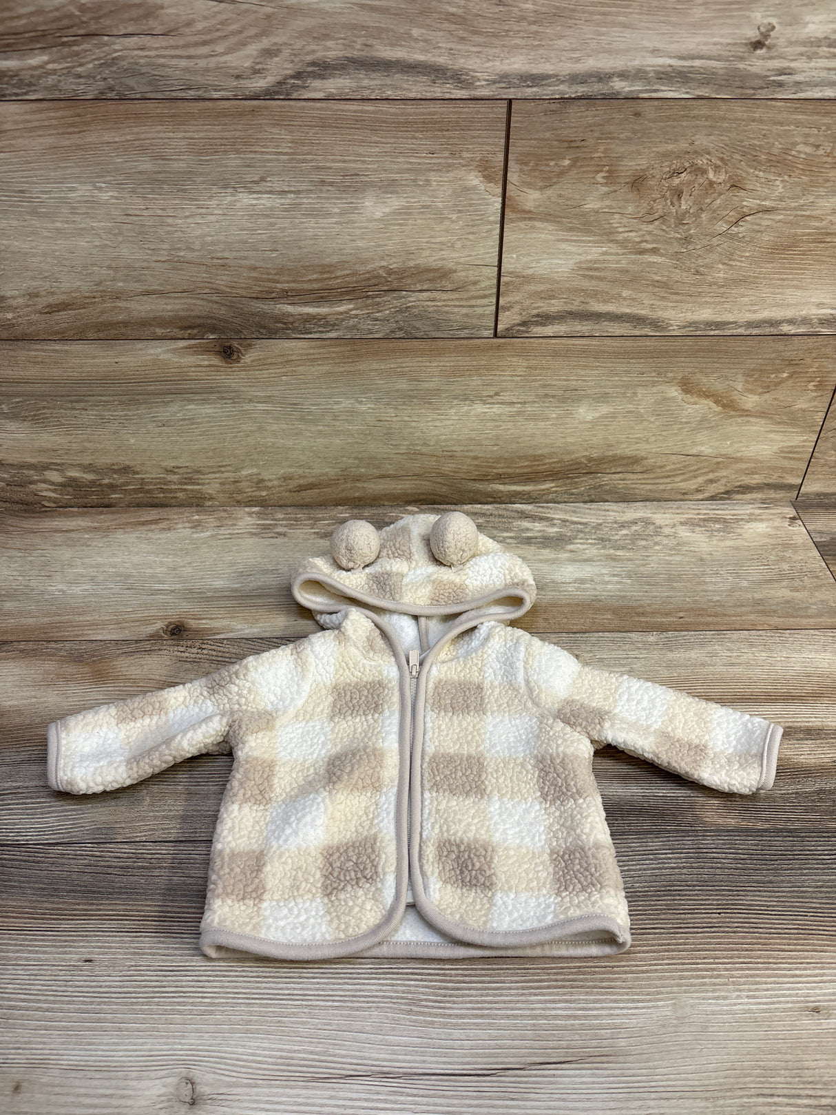 Cat & Jack Sherpa Full-Zip Jacket Beige sz 0-3m