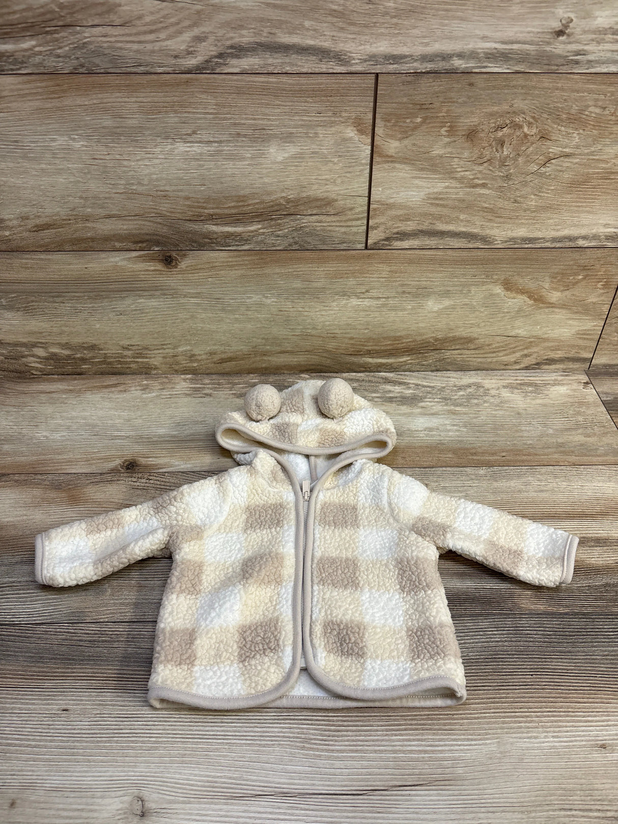 Cat & Jack Sherpa Full-Zip Jacket Beige sz 0-3m