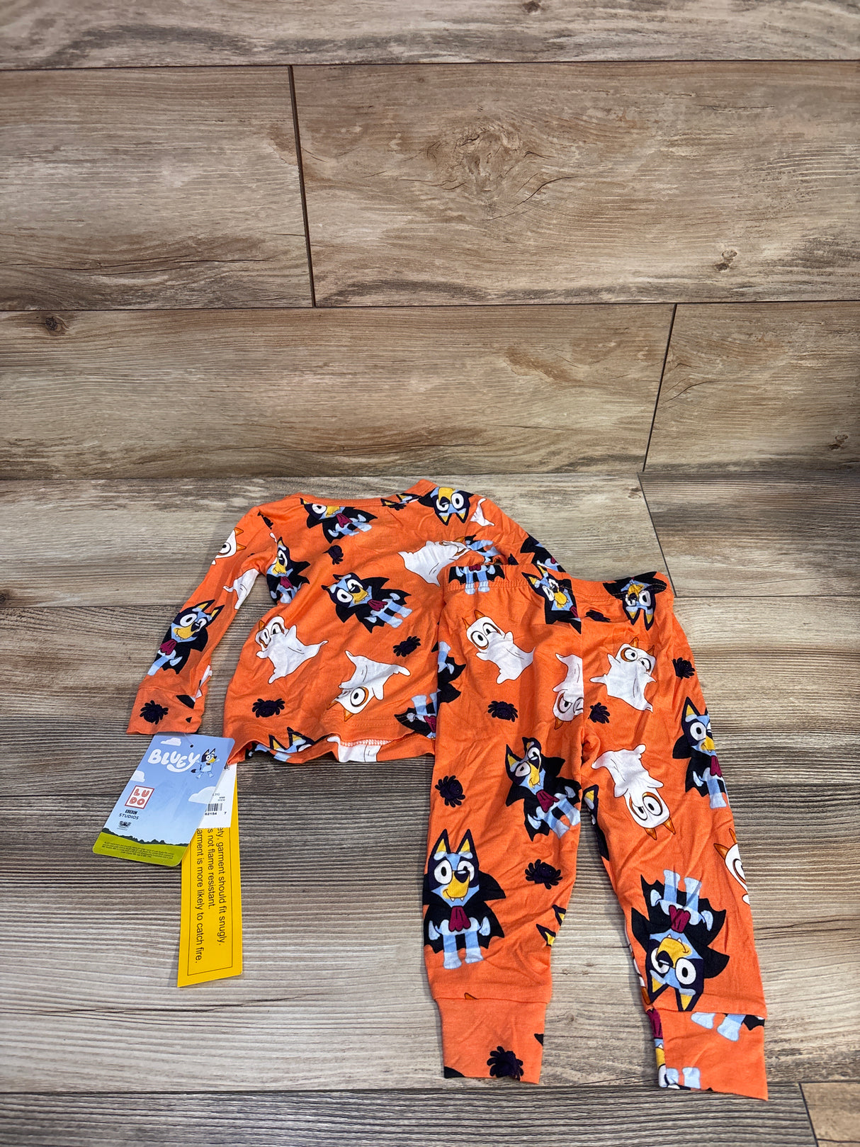 NEW Bluey Long Sleeve Halloween Viscose 2Pc Pajama Set Orange sz 18m