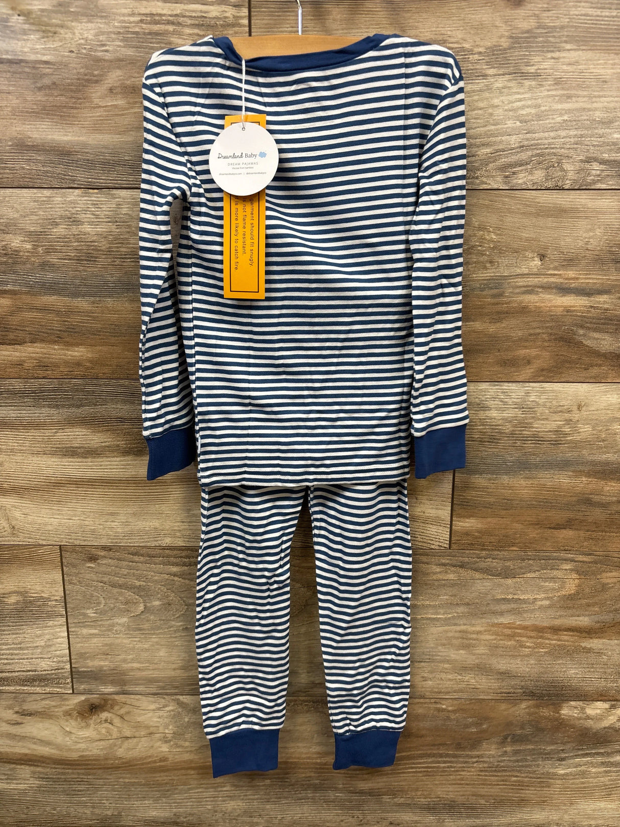 NEW Dreamland Baby Bamboo 2pc Pajama Set Navy Stripe 5T