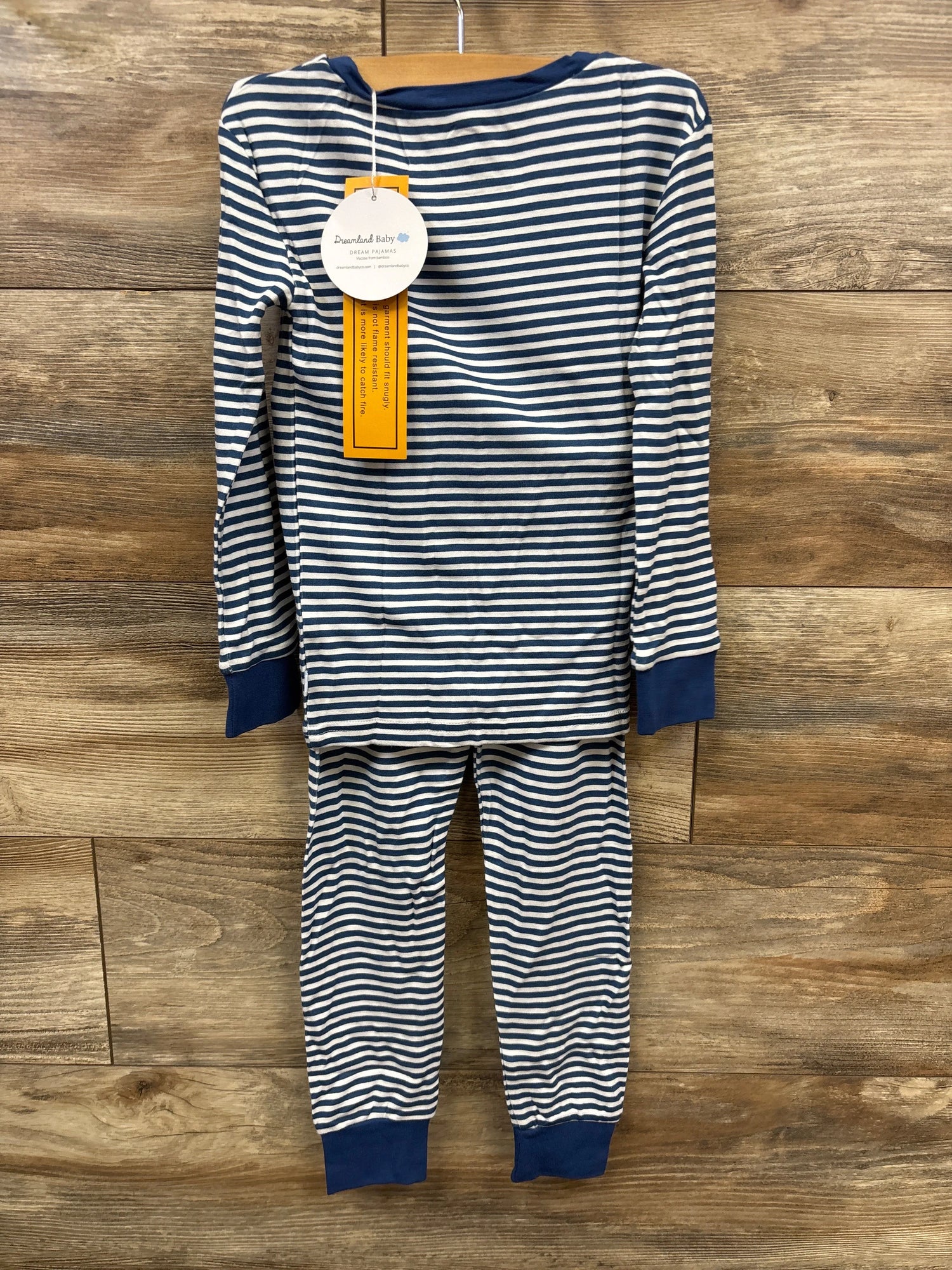 NEW Dreamland Baby Bamboo 2pc Pajama Set Navy Stripe 5T
