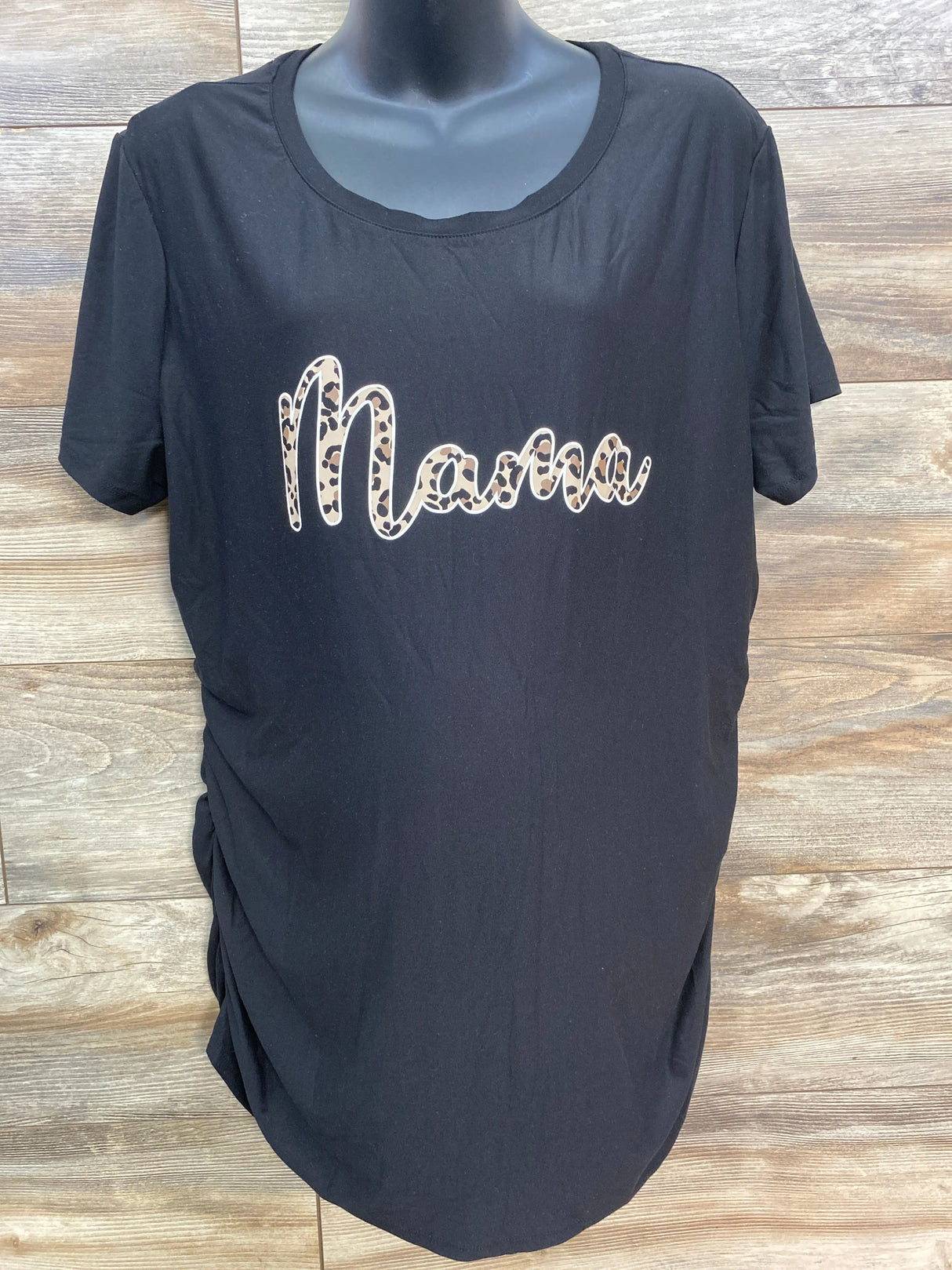 Time & Tru Maternity Mama Shirt Black sz XL