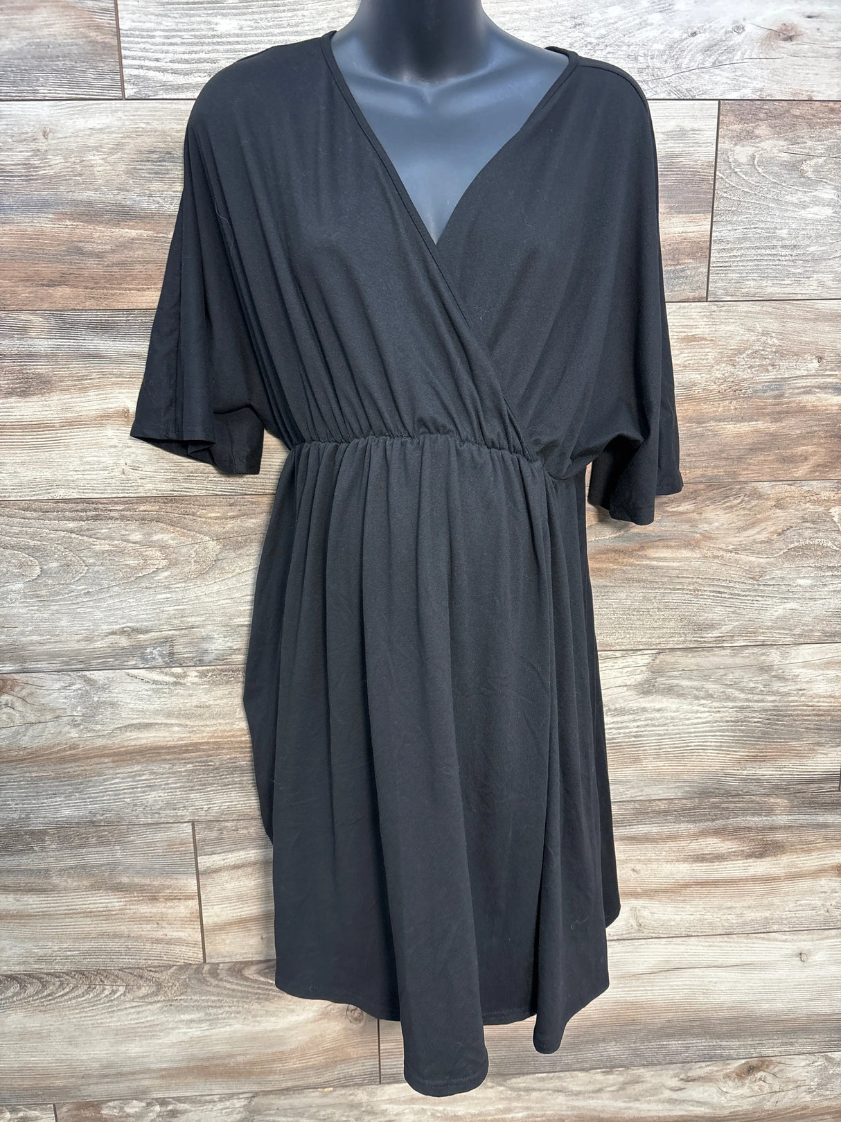 Ekouaer Maternity Dress Nursing Nightgown Black sz XL