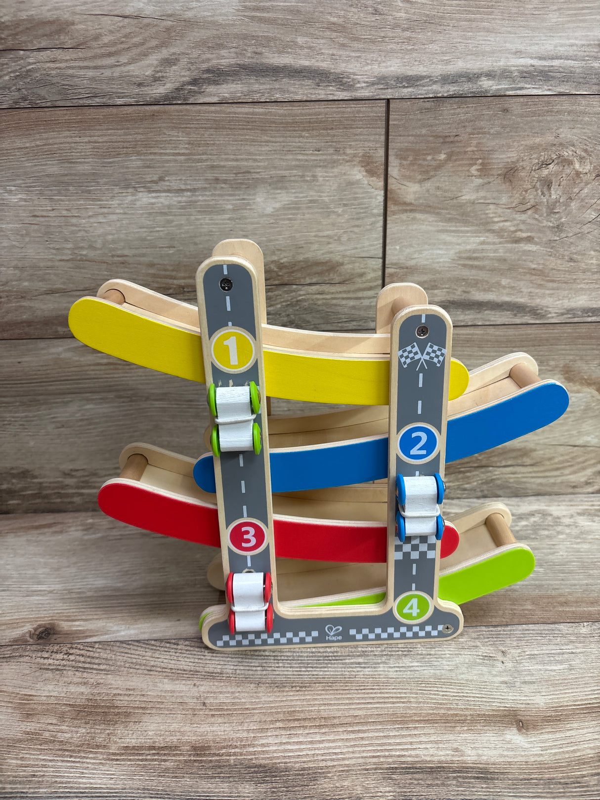 Hape Fast Flip Kid's Colorful Wooden Racetrack