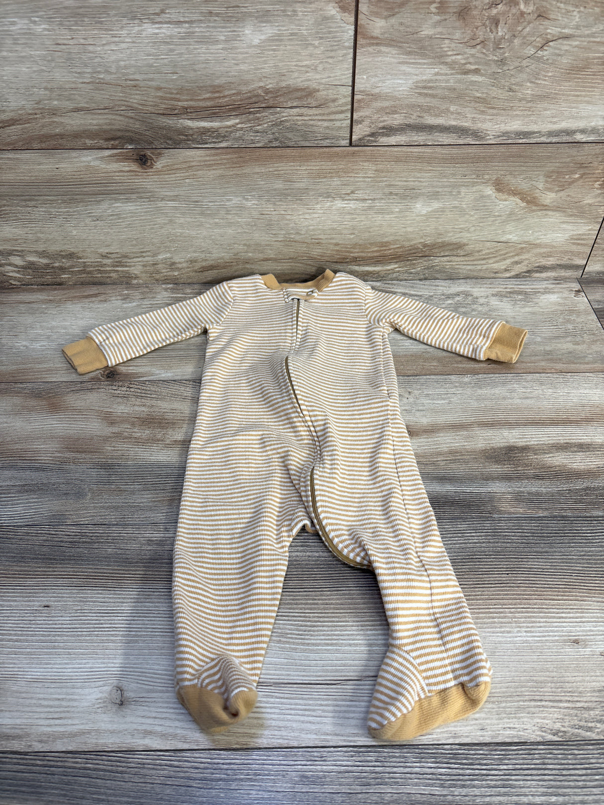 Little Planet Organic Striped Ribbed Sleeper Orange sz 6m