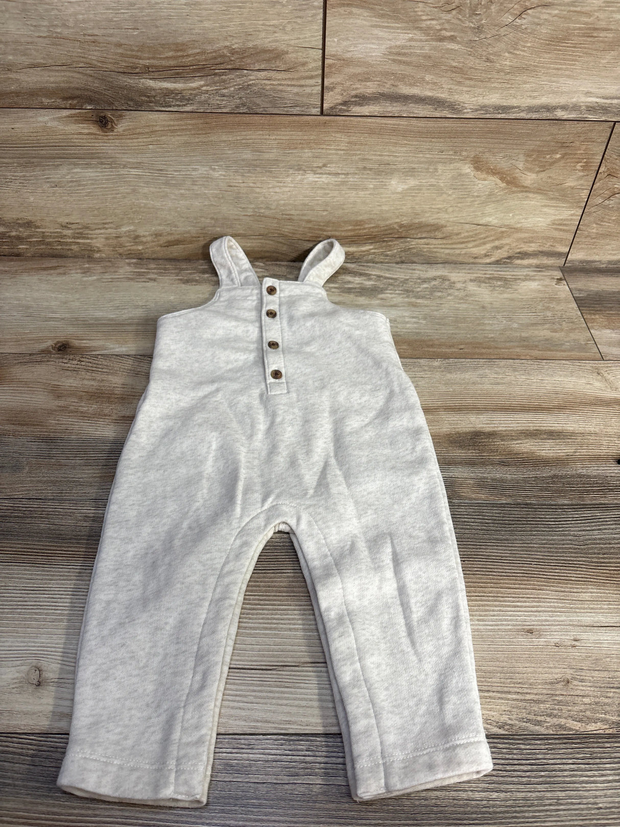 Old Navy Button-Front Overalls in Oatmeal Heather sz 12-18m