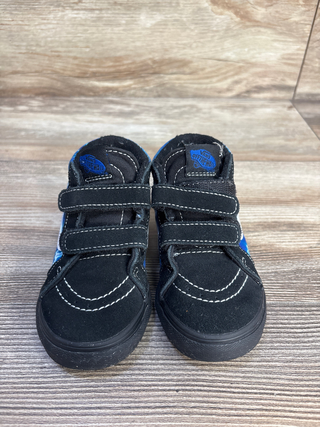 Vans Sk8-Mid V Shoes in Glow Lightning Black/Blue sz 8c