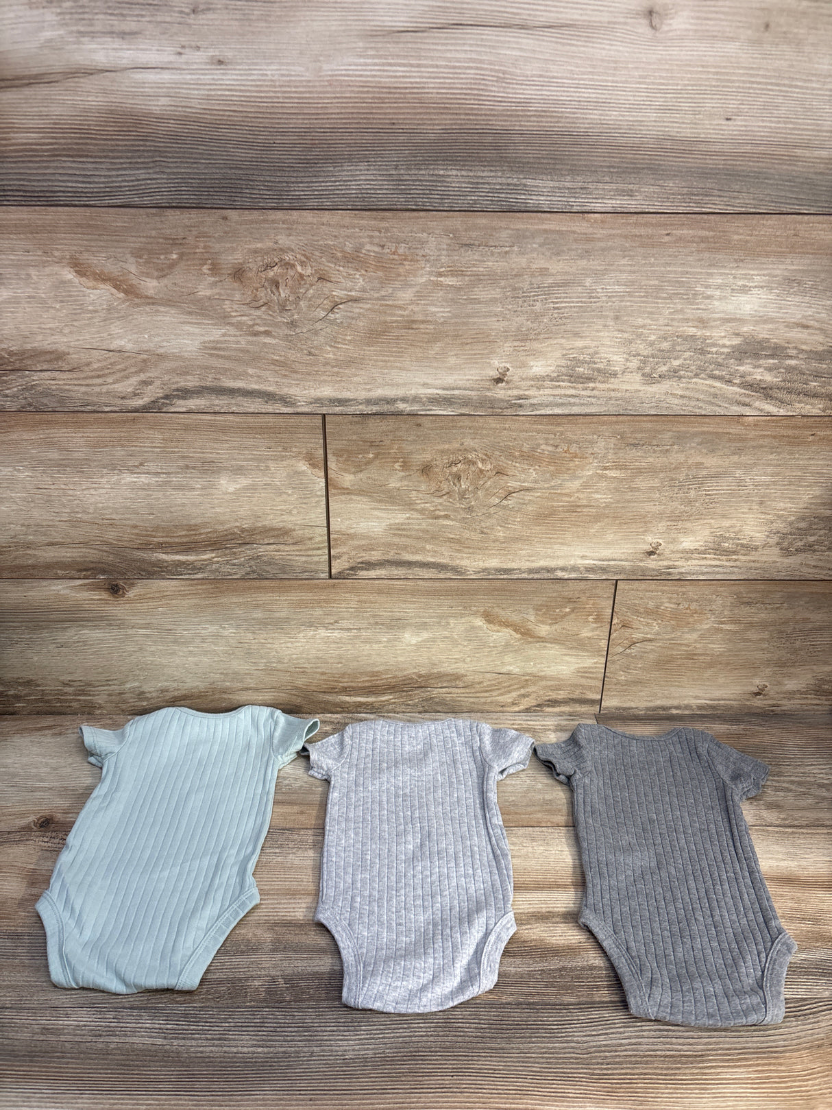 Child Of Mine 3pk Ribbed Bodysuit Set Grey sz 0-3m