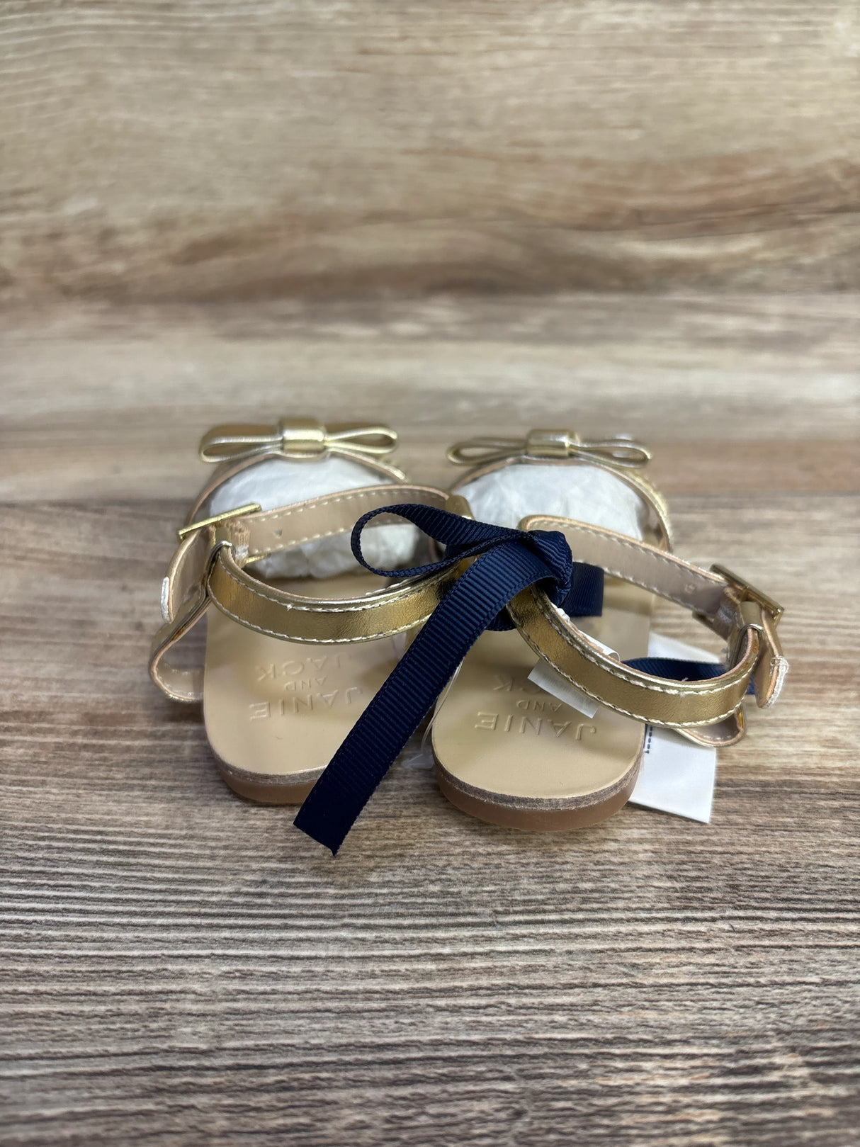 NEW Janie & Jack Bow Sandals Gold sz 5c - Me n Mommy To Be