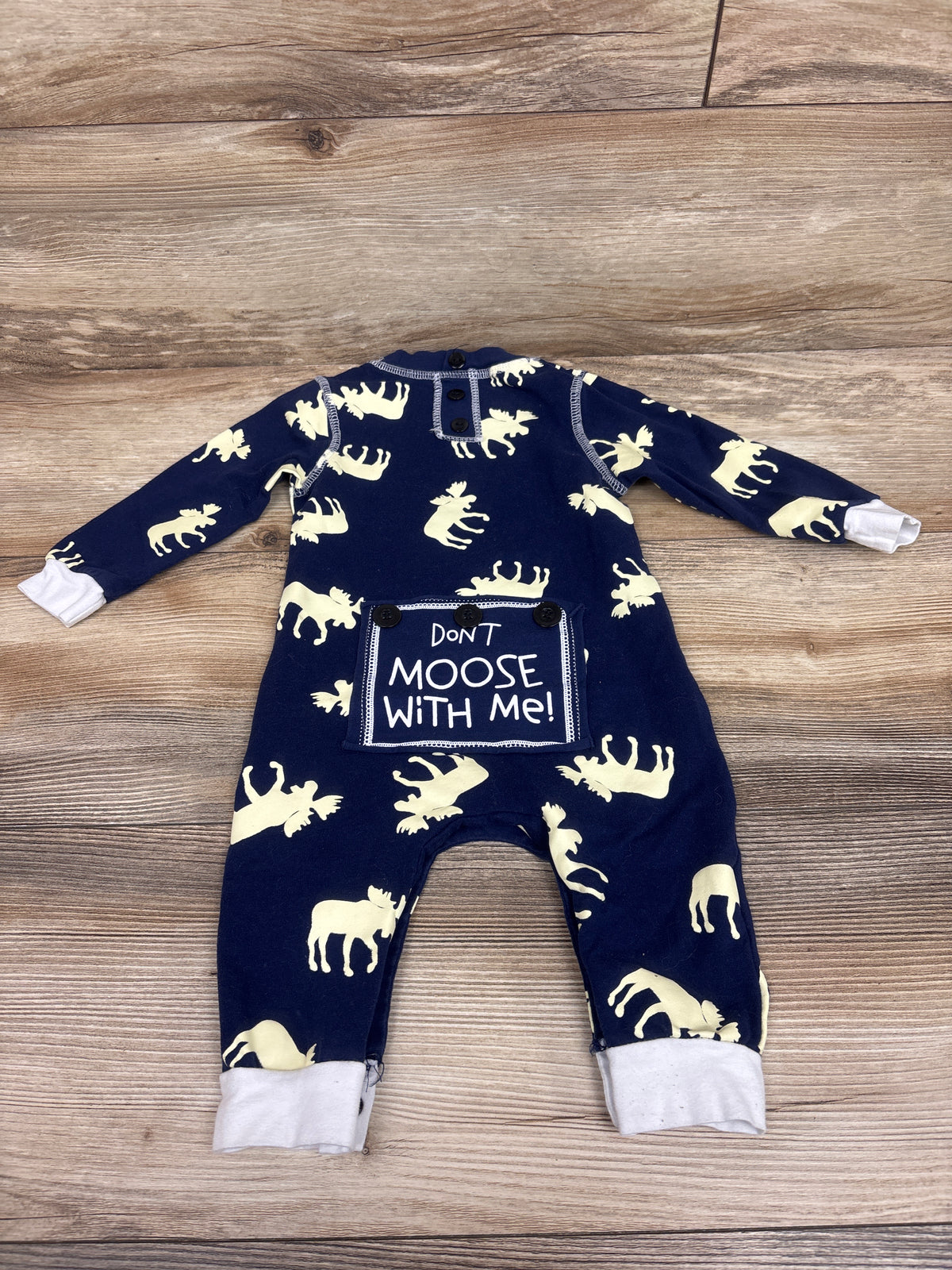Lazy One Moose Flapjack Onesie Blue sz 9-12m