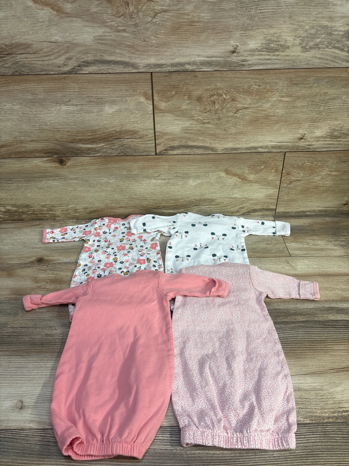Gerber 4Pk Baby Girls Bear Gowns Pink sz Preemie
