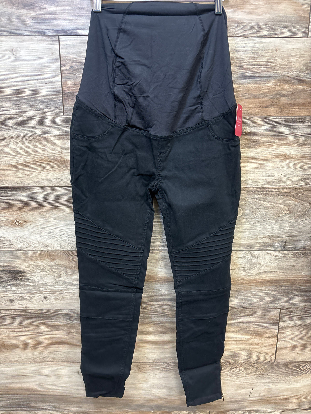 NEW Isabel Maternity Crossover Panel Utility Jeggings Black sz 6/Small