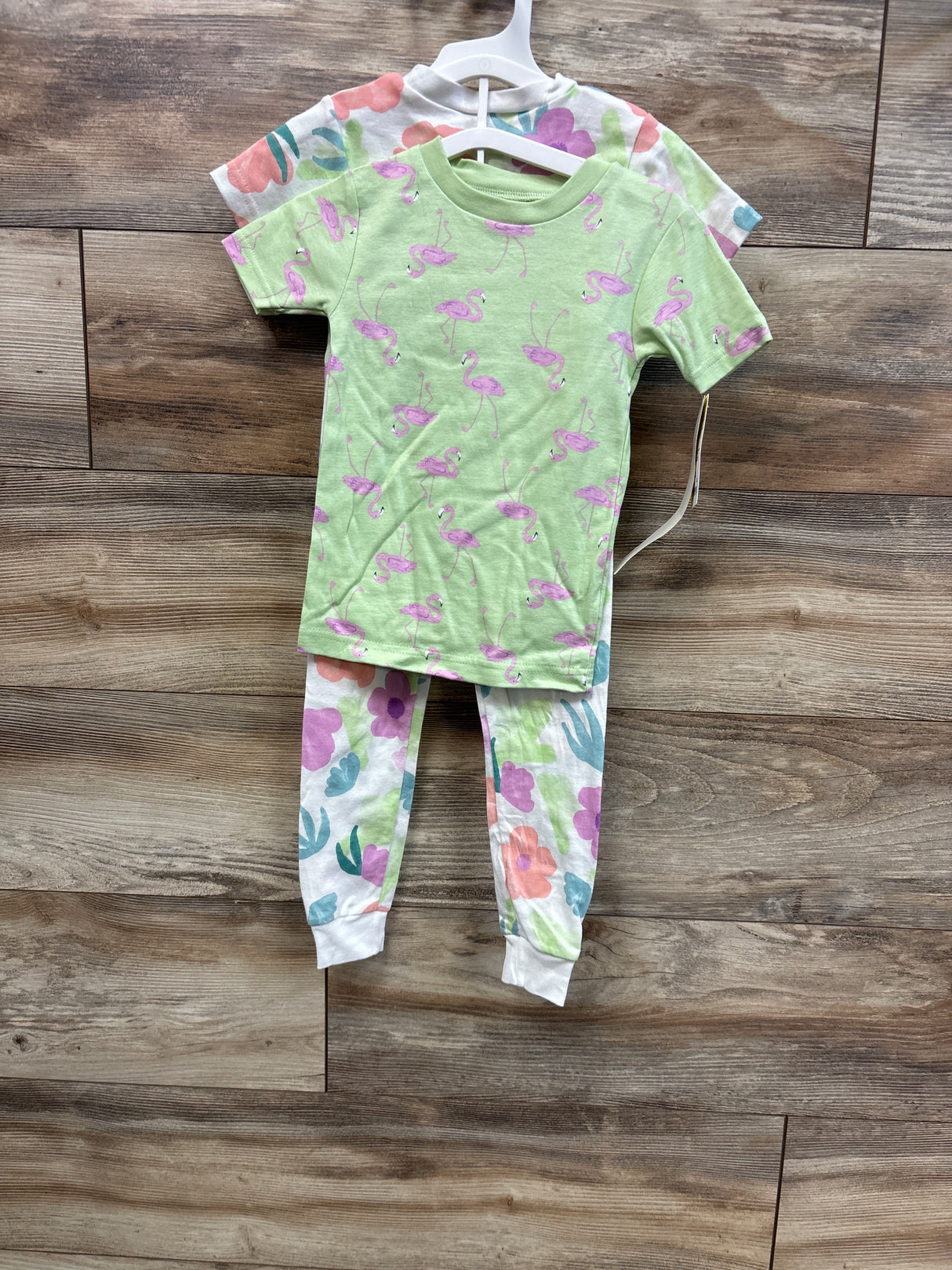 NEW Just One You 4pc Pajama Set Green/White sz 3T