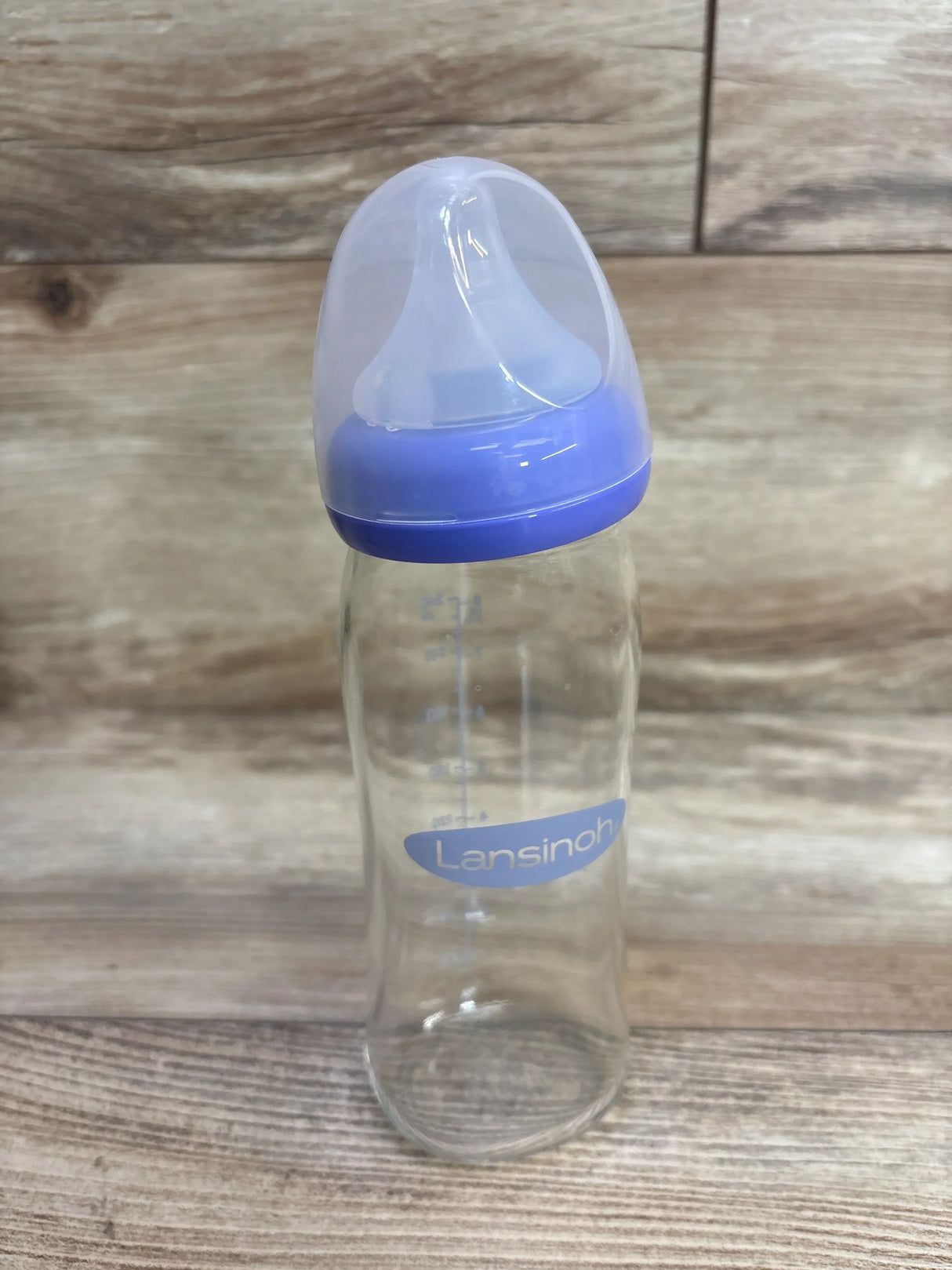 Lansinoh Glass Breastmilk Feeding Bottle with Natural WaveNipple 8oz Medium Flow