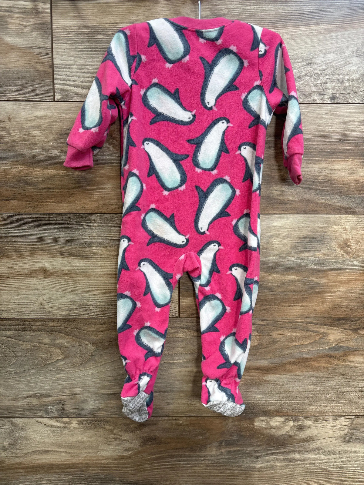 Pink Just One You penguin print baby blanket sleeper in size 12m.