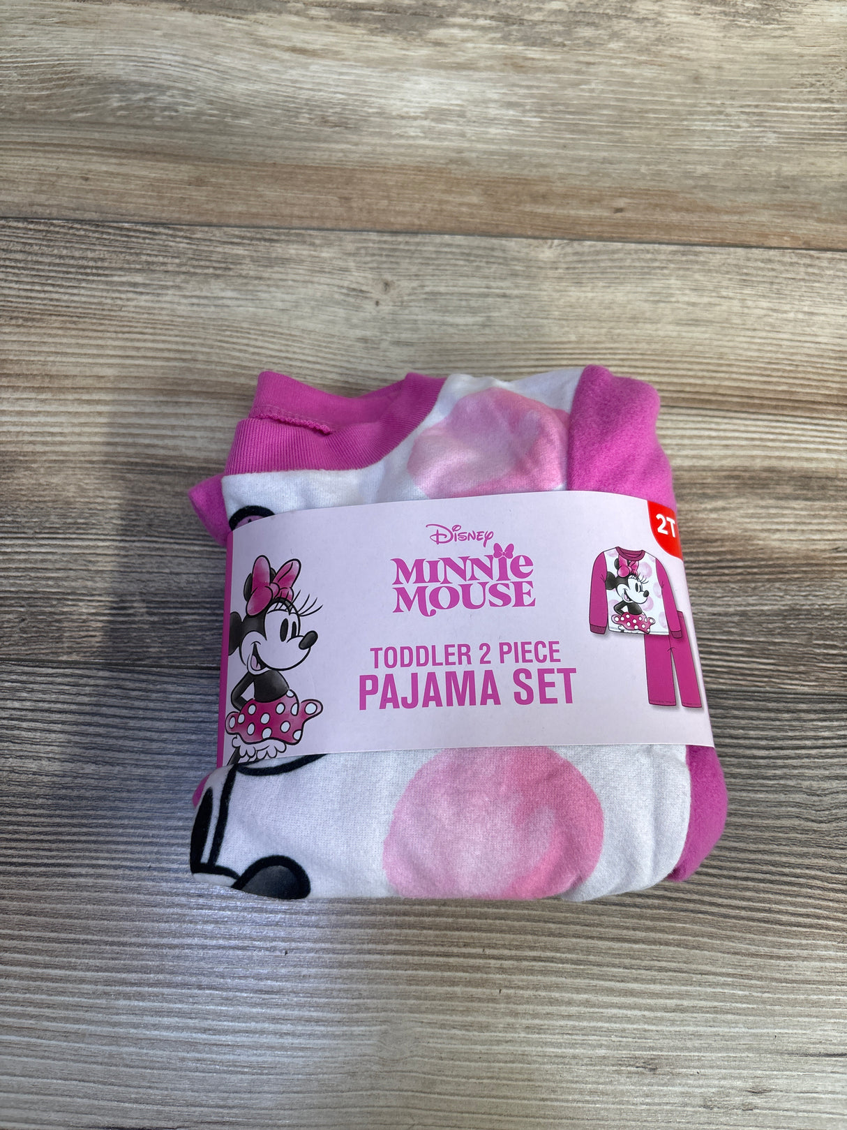NEW Disney Minnie Mouse 2pc Pajama Set Pink sz 2T