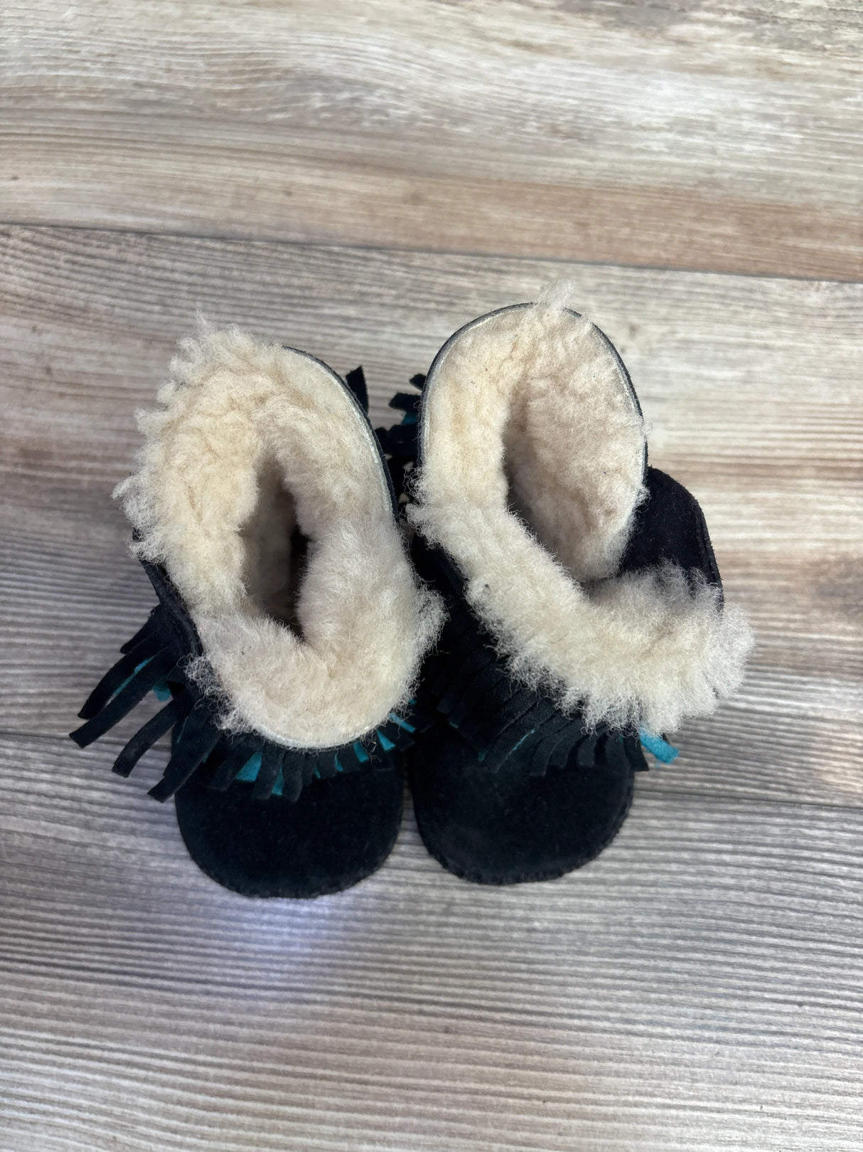 UGG Branyon Fringe Boots Black sz 2/3c