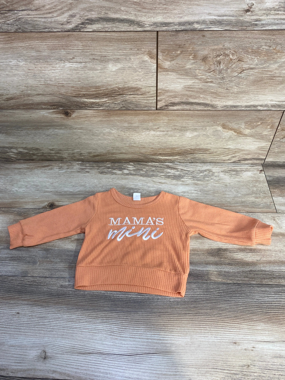 Shein Mama's Mini Waffle Knit Long Sleeve Shirt Orange sz 6m