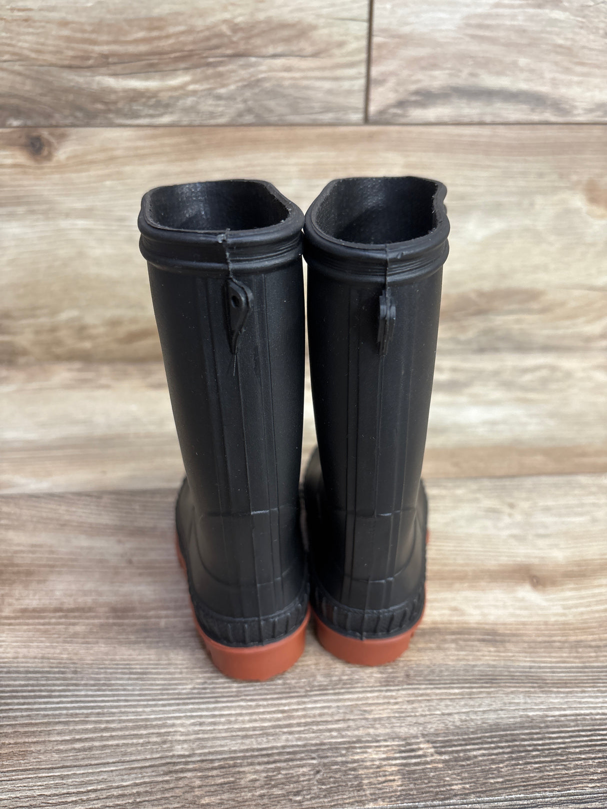 Wonder Nation Chore Rain Boots Black sz 5-6c