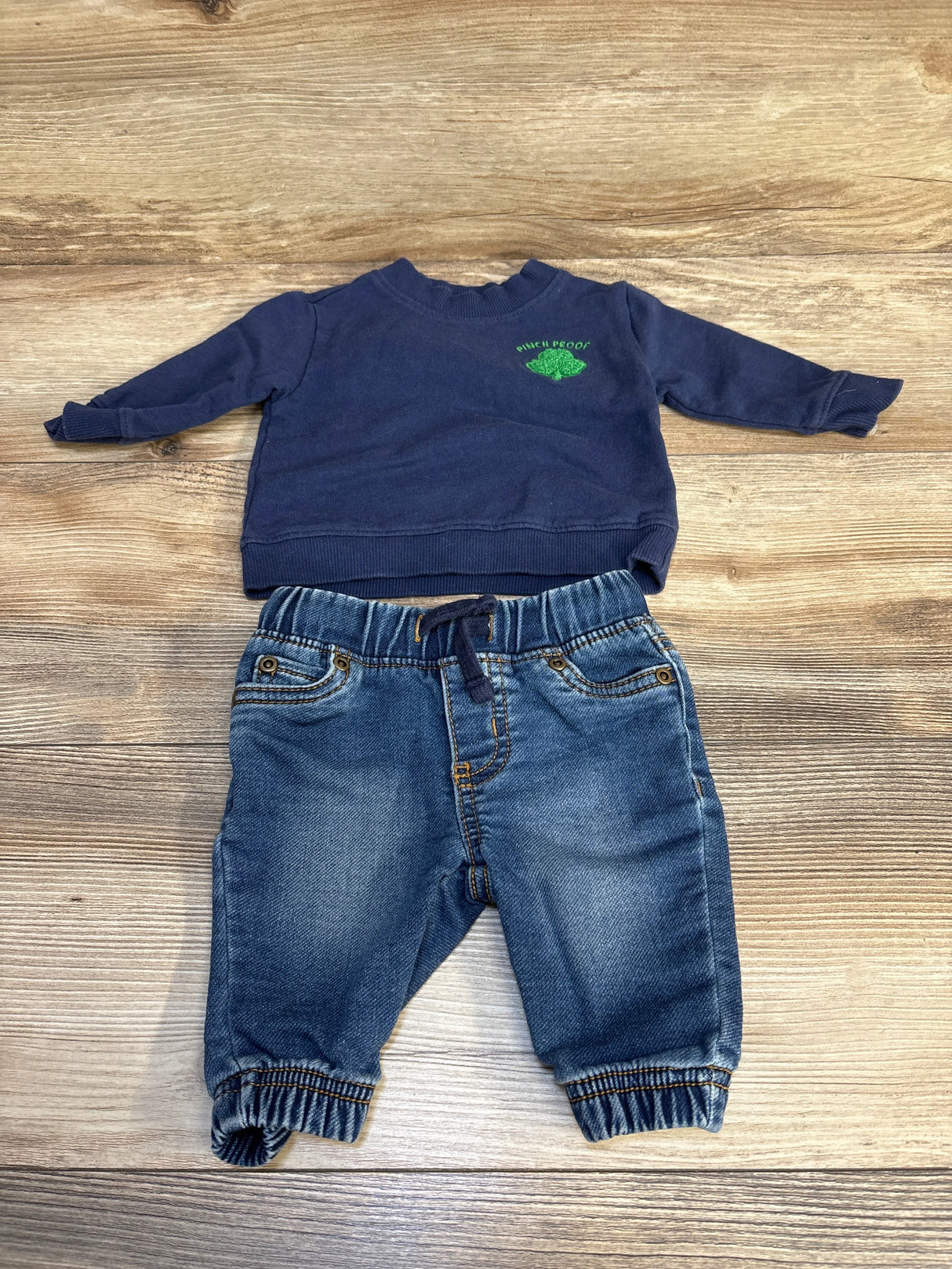 Carter's 2pc Shamrock Pinch Proof Sweatshirt Set Navy sz 3m