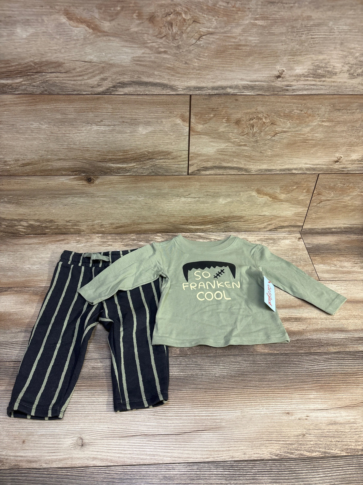 NEW Cat & Jack So Franken Cool 2pc Set Green sz 12m