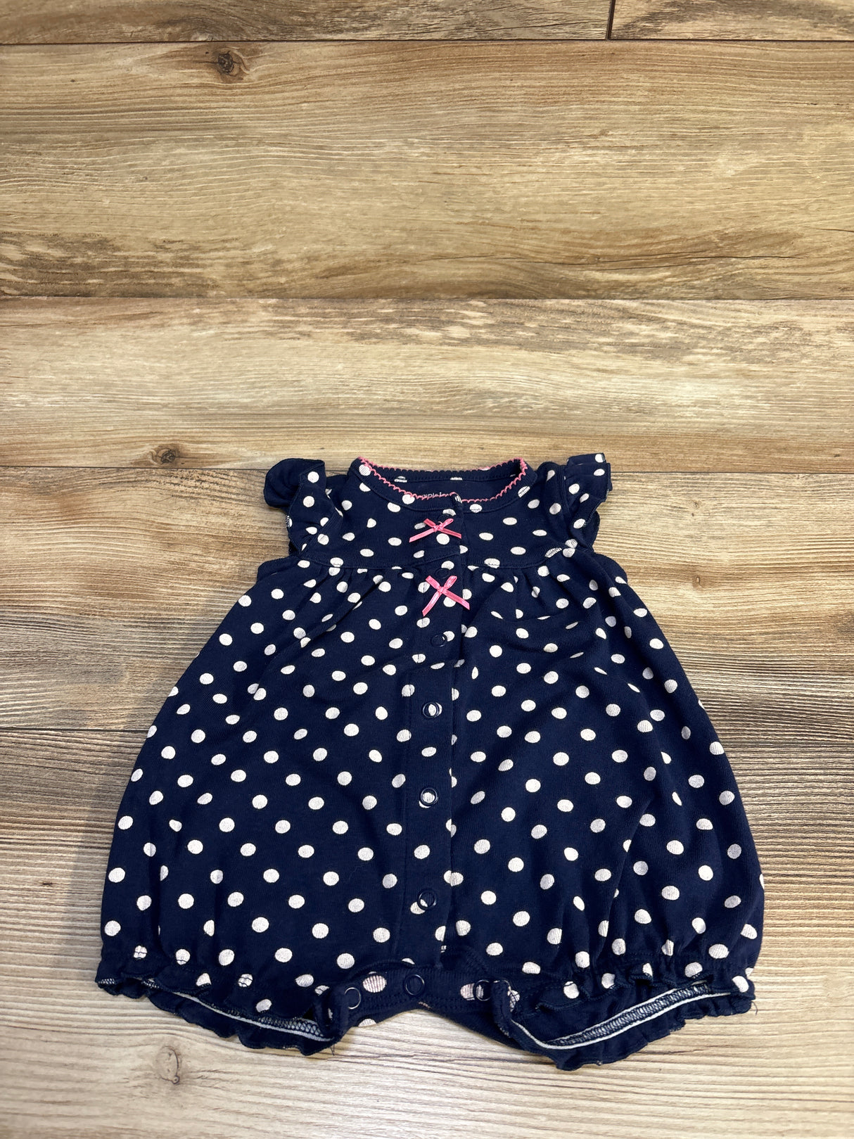 Simple Joys Button-Front Shortie Romper Navy sz 0-3m