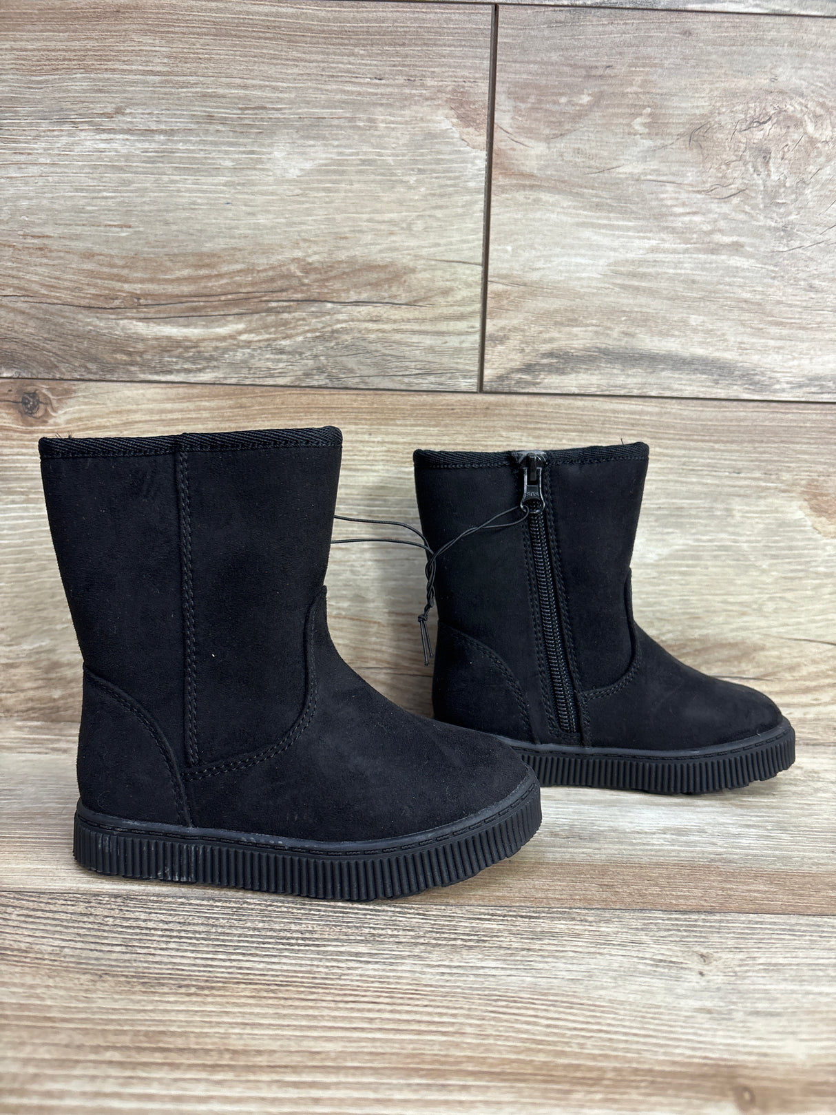 NEW Cat & Jack Pip Shearling Style Boots Black sz 7c