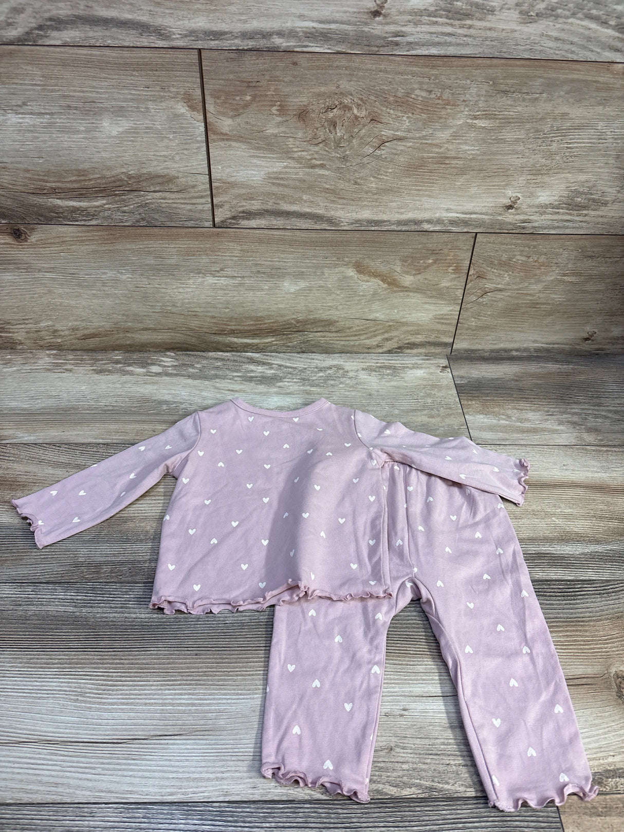 NEW Cat & Jack 2pc Heart Print Shirt & Pants Set Pink sz 3-6m