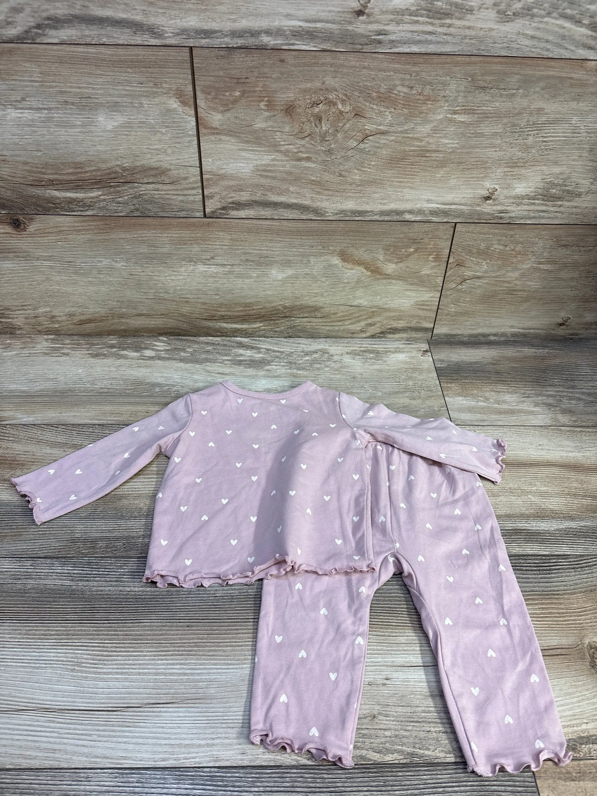 NEW Cat & Jack 2pc Heart Print Shirt & Pants Set Pink sz 3-6m