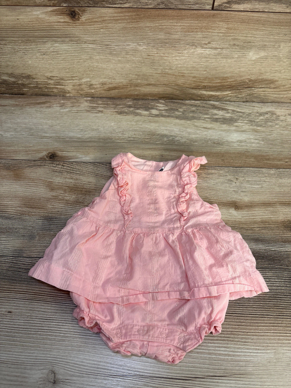 Janie & Jack Metallic Stripe Bodysuit Dress Pink sz 0-3m