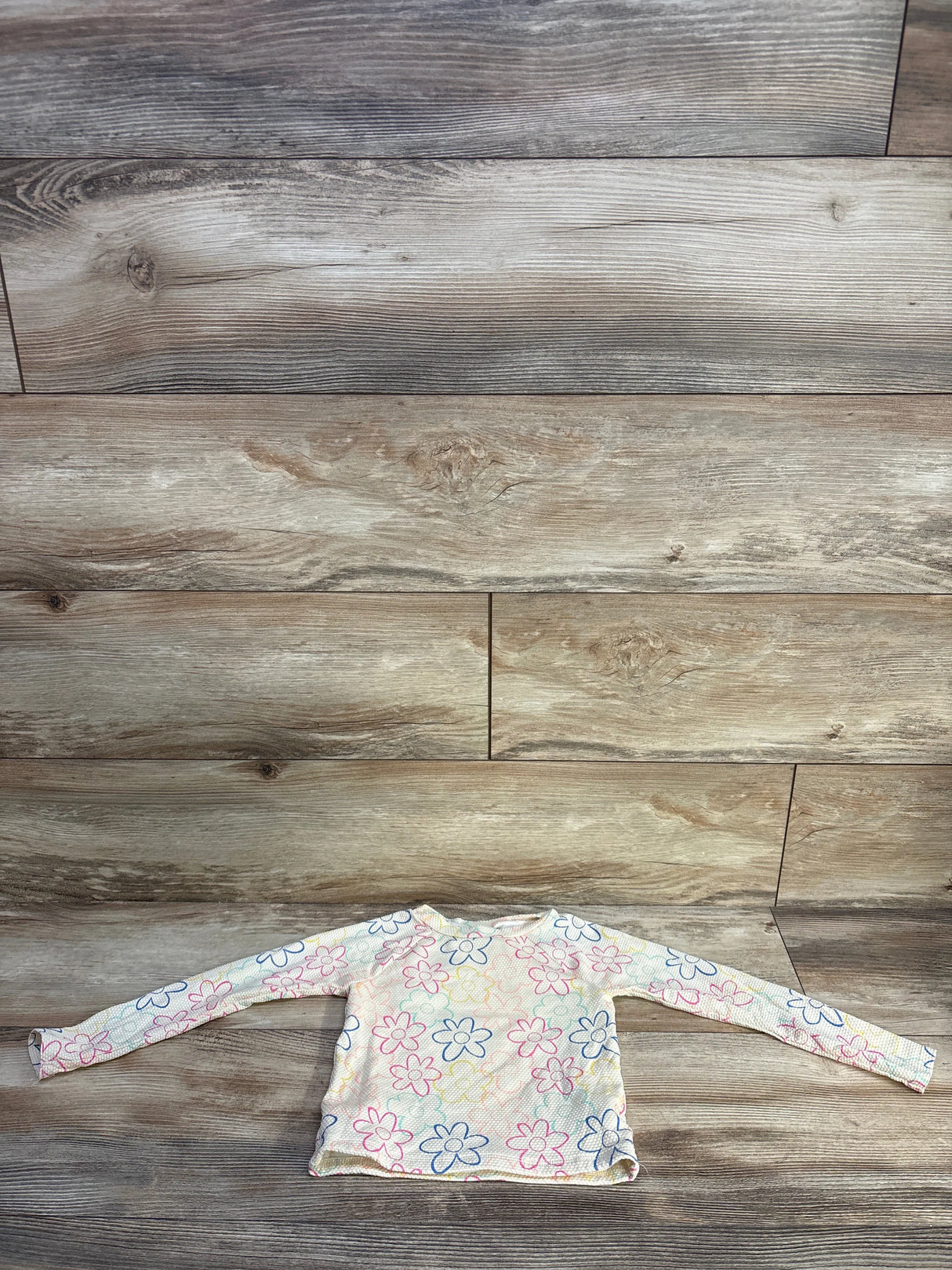 Old Navy Floral Long-Sleeve Rashguard Swim Top Ivory sz 4T