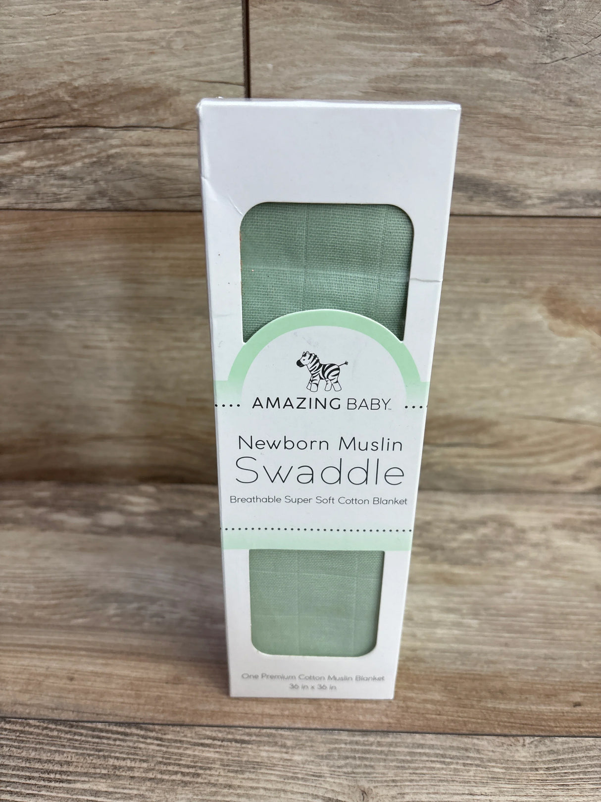 NEW Amazing Baby Muslin Swaddle Blanket in Sage 36"x36"