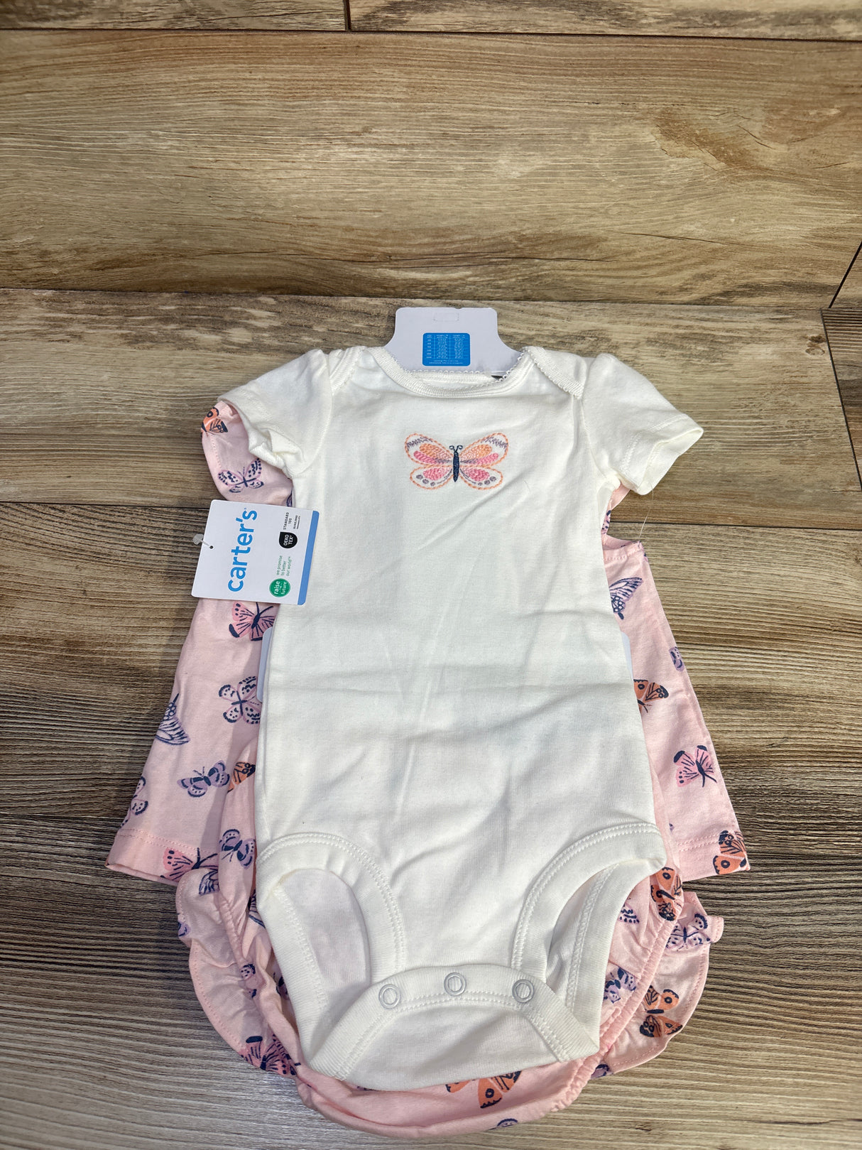 NEW Carter's 3pc Butterfly Bodysuit, Top, & Bloomers Set Pink sz 9m