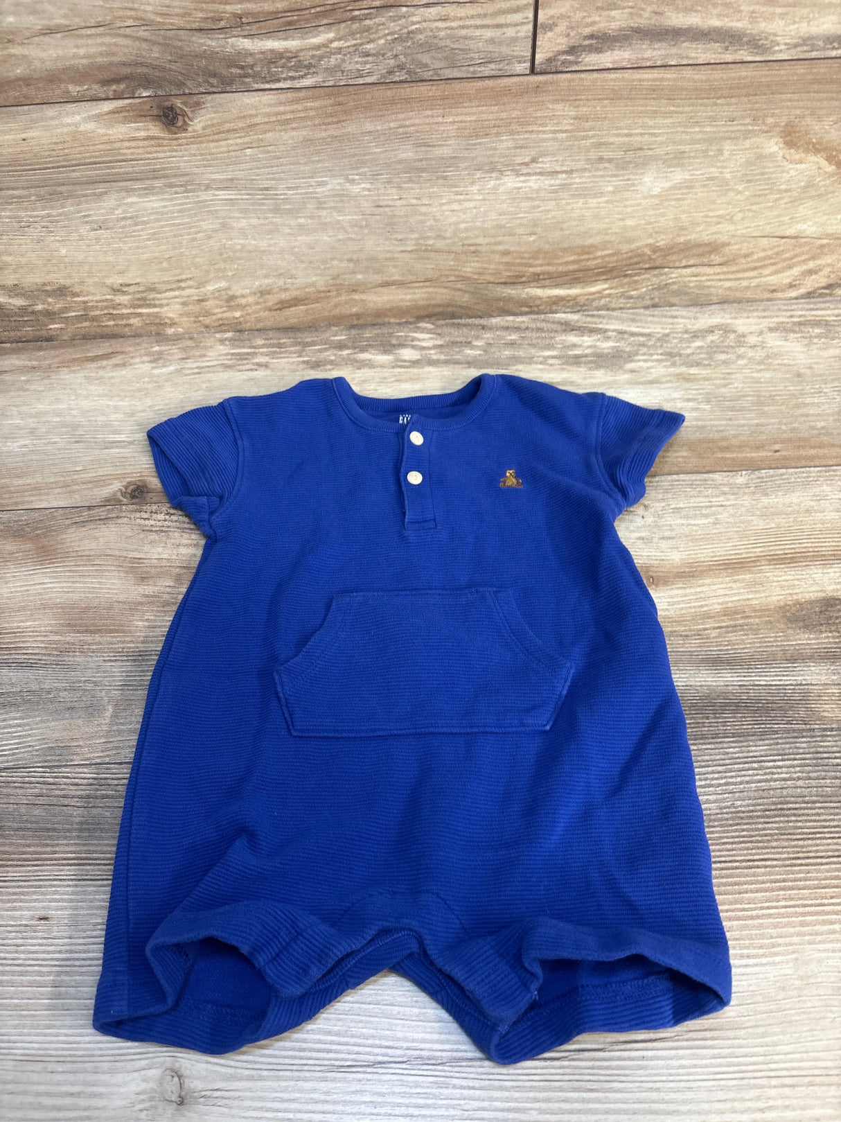 Baby Gap Henley Shorty One-Piece Romper Blue sz 18-24m