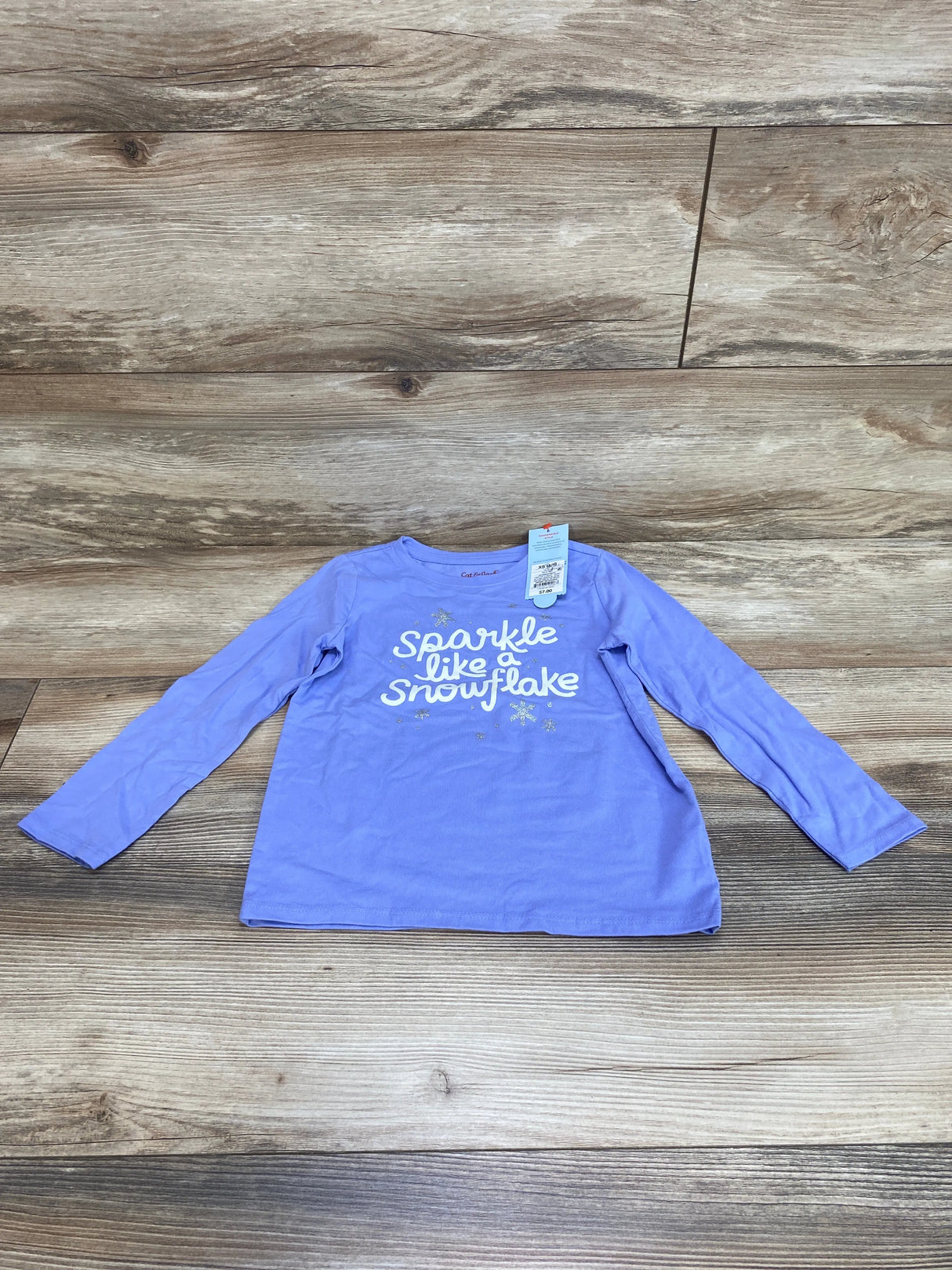 NEW Cat & Jack Sparkle Like A Snowflake Shirt Purple sz 4-5T - Me n Mommy To Be