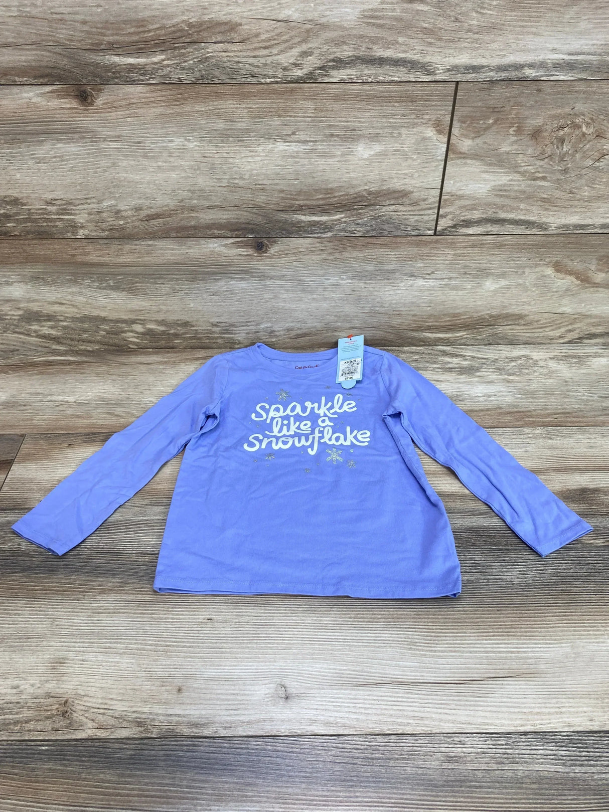 NEW Cat & Jack Sparkle Like A Snowflake Shirt Purple sz 4-5T - Me n Mommy To Be