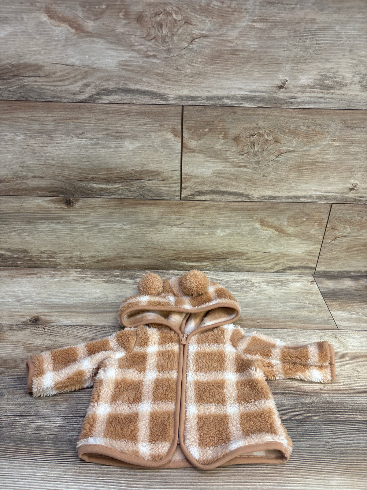 Cat & Jack Faux Fur Full-Zip Jacket Tan sz 0-3m